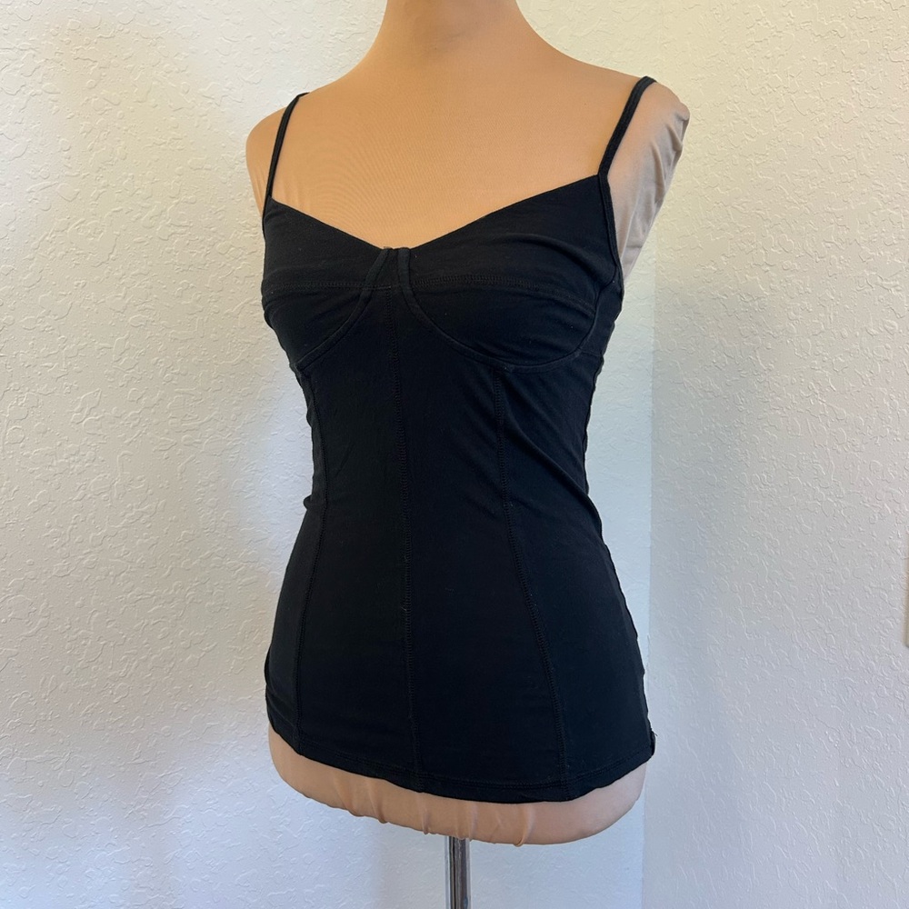 Garage black cotton corset tank
